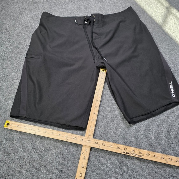 O'Neill Men Hyperfreak Board Shorts Size 36 Black Superfreak Stretch Swim Trunks - Picture 3 of 8